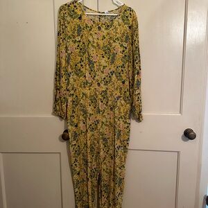 Old Navy Yellow Floral Jumpsuit